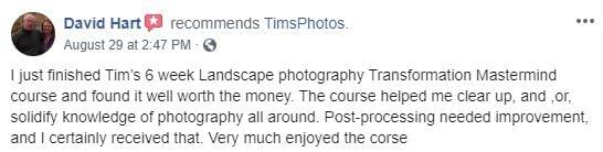 David Heart reviews about Tim Shields Photography Masterclass