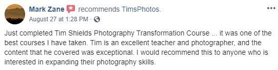 Mark zane it was one of the best courses tim shields photography transformation masterclass