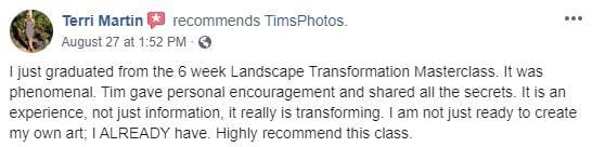 Terri Martin photogaphy transformation masterclass tim gave me encouragement this is transforming