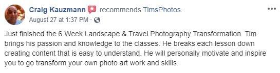 Craig review about tim shields photography transformation 