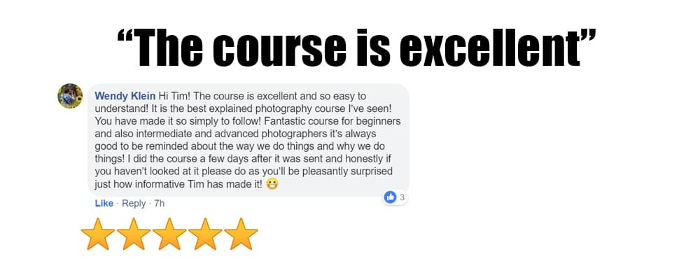 wendy klein the course is excellent Tim shields photography reviews