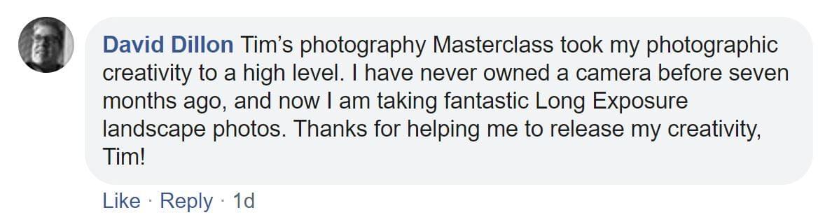 david dillon thanks for helping me to release my creativity tim shields photography transformation masterclass