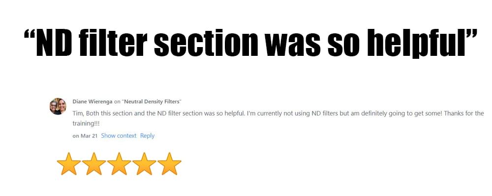 diani filter selection was so helpful Tim shields photography reviews